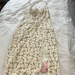 Floral Print Dress with Slit